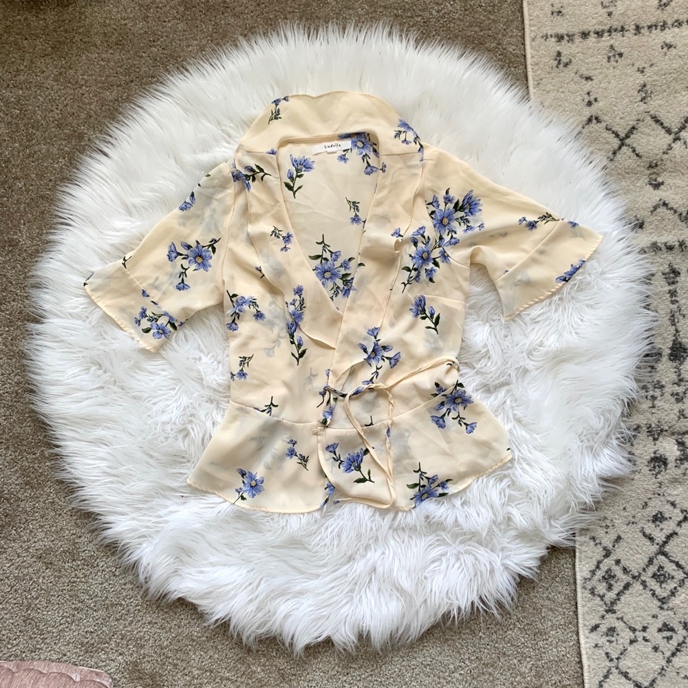 Floral Wrap Top